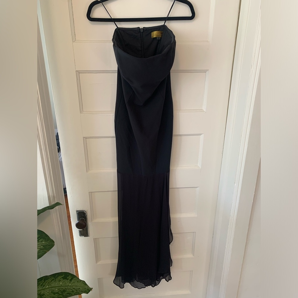 Vintage Nicole Miller Tech Crepe Strapless Gown